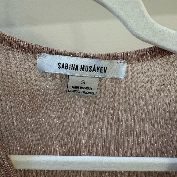 Sabina Musayev Metallic Long Sleeve Dress - Picture 3 of 5